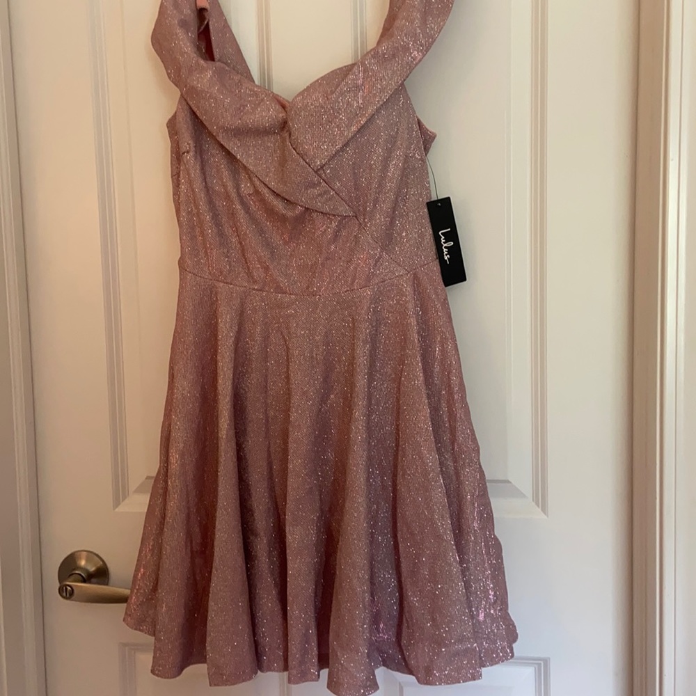 NWT LULUS PINK OFF THE SHOULDER DRESS